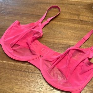 Cuup Mesh Plunge Bra in Hot Pink 36H